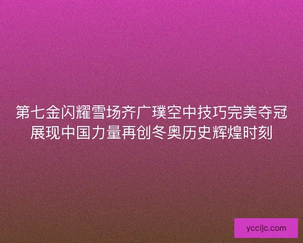 第七金闪耀雪场齐广璞空中技巧完美夺冠展现中国力量再创冬奥历史辉煌时刻