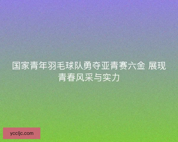 国家青年羽毛球队勇夺亚青赛六金 展现青春风采与实力 国家青年羽毛球队勇夺亚青赛六金 展现青春风采与实力
